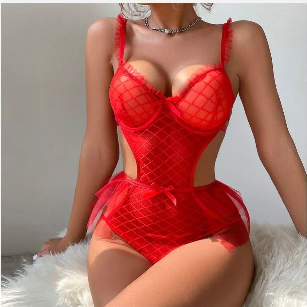 Women Sexy Lingerie Lace Bodysuit Strap Sleepwear Backless Jumpsuit Outfits
